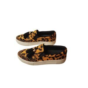 J/Slides  NYC Calf Hair Leopard Print Slip On Sneakers Womens'  Size 7